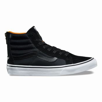 Damske Kotnikove Tenisky Vans Boom Boom SK8-Hi Slim Zip Čierne VA60ZCAOR